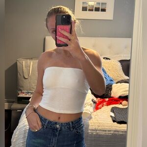 White Strapless Women's Top